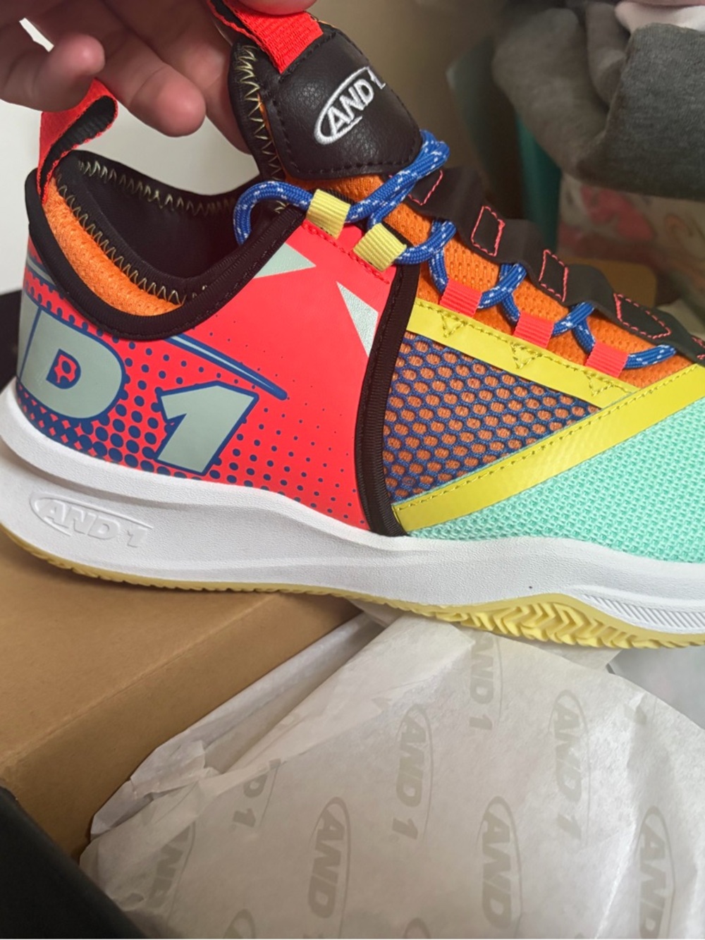 And1 Kids' Colorblock Sneakers - Orange/Yellow/Teal/Blue